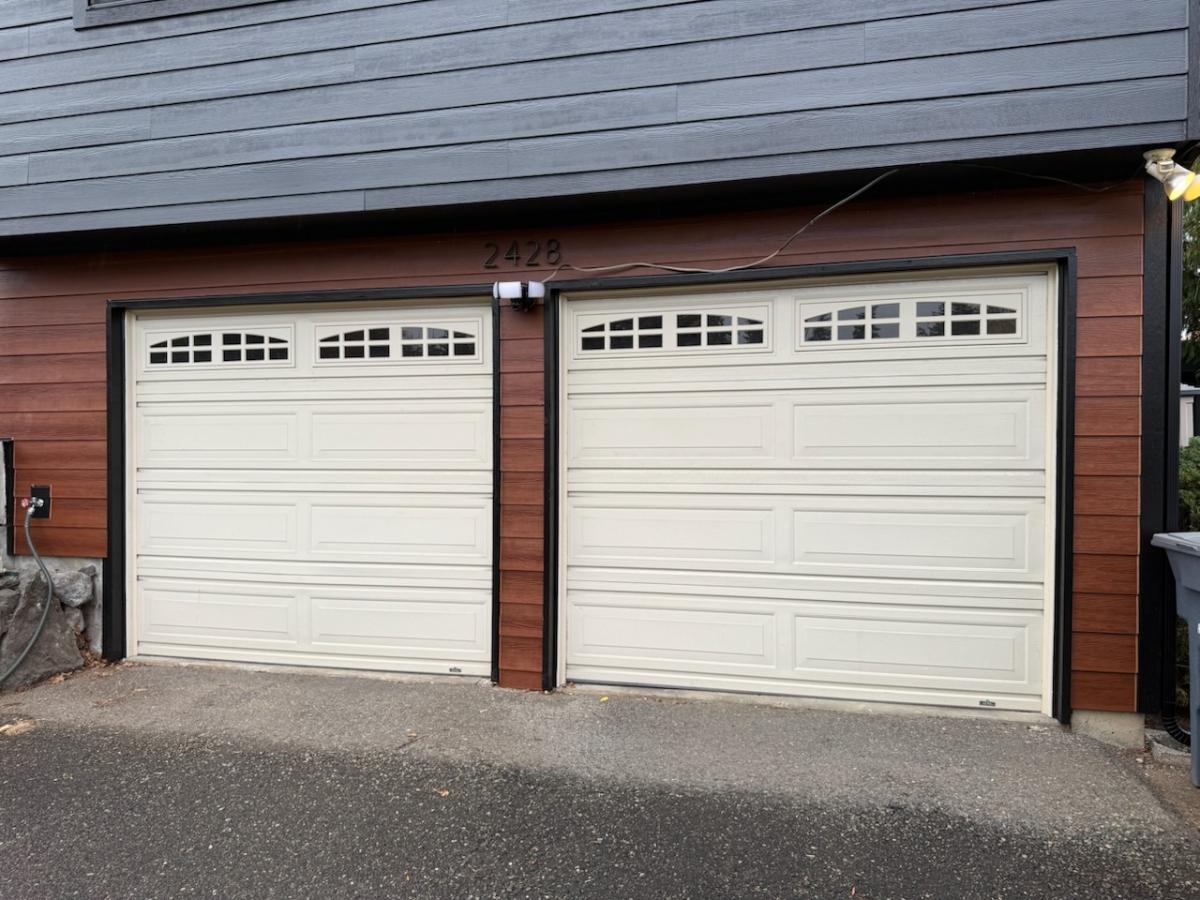 Residential Projects lsd before garage upgrade 8 x 7 wayne dalton 8300 flush panel black glass milton wa