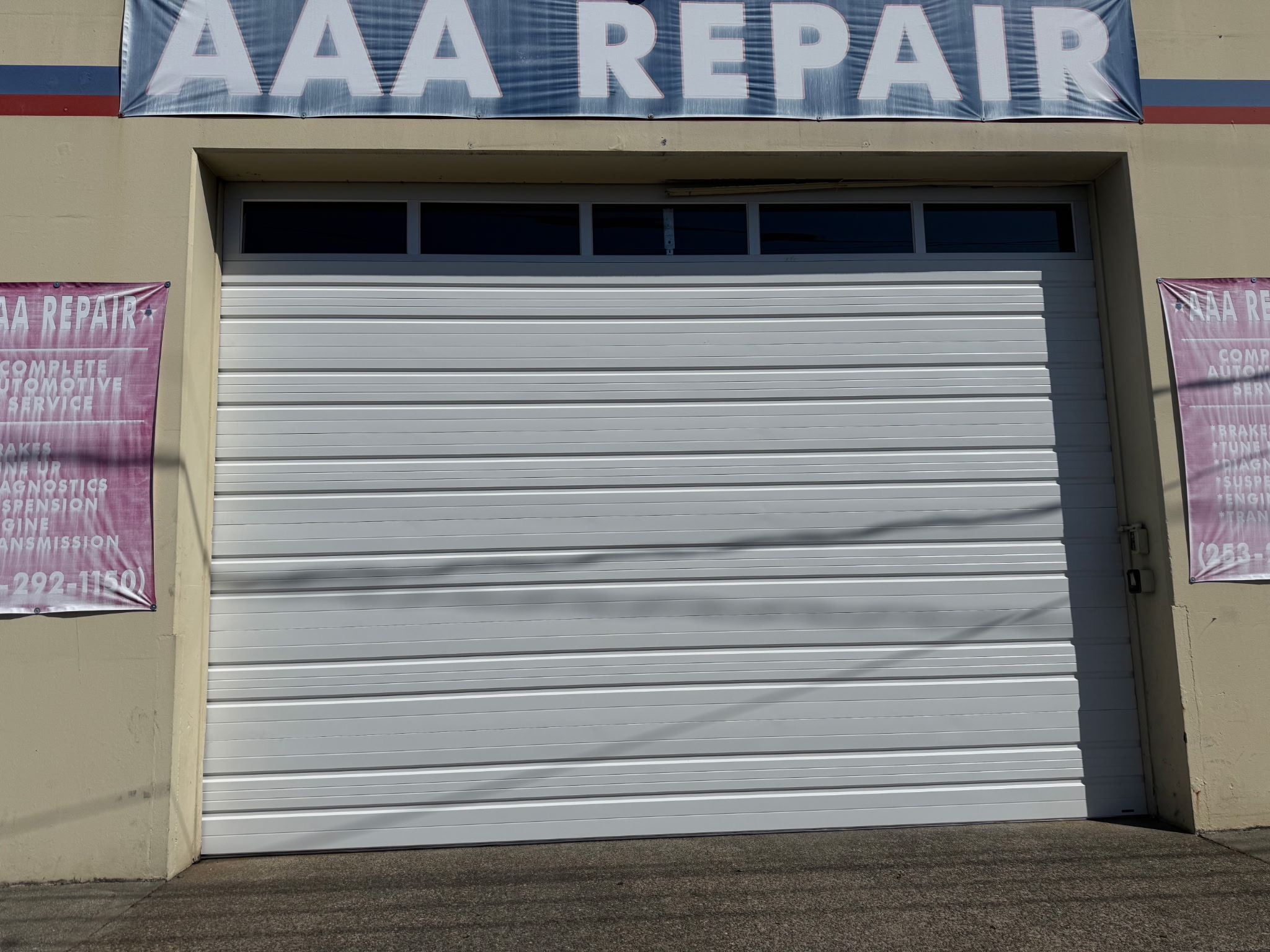 after commercial garage door hormann 254p with glass tacoma wa