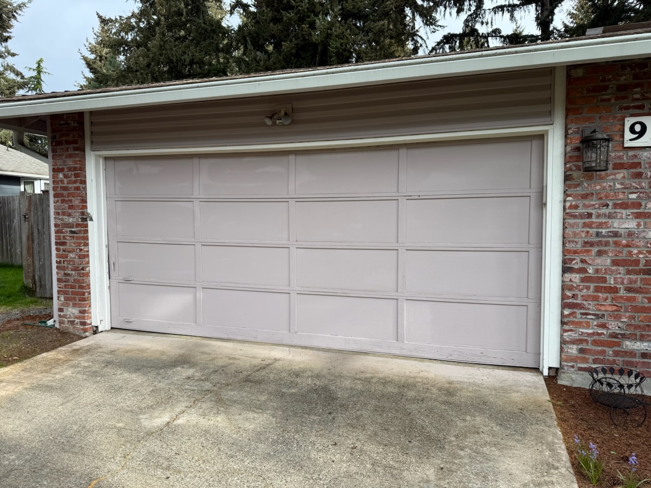 Residential Projects before garage door upgrade hormann 16 x 7 3400 dark oak puyallup wa