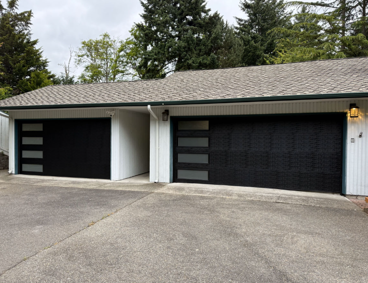 2026 Residential Garage Door Trends: Boosting Your Home’s Value This Spring Black textured garage doors