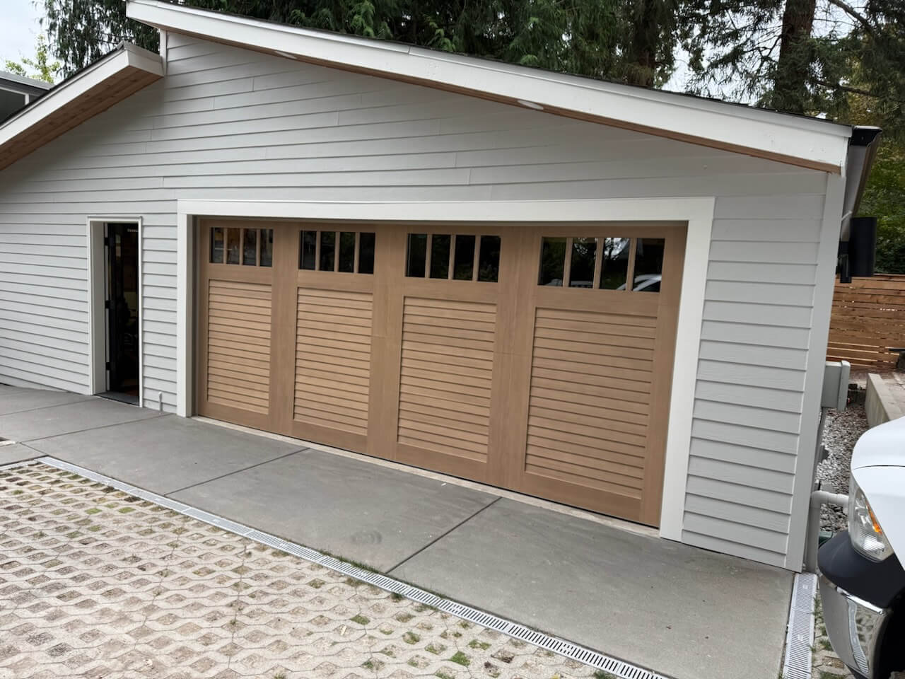 after beautiful garage door upgrade 16 x 7 clopay canyon ridge louver door gig harbor wa