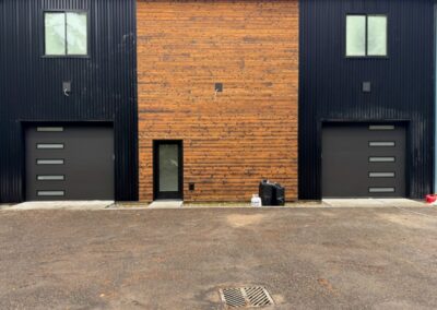 New CloPay flush lustra black slim garage doors with windows | residential garage door services